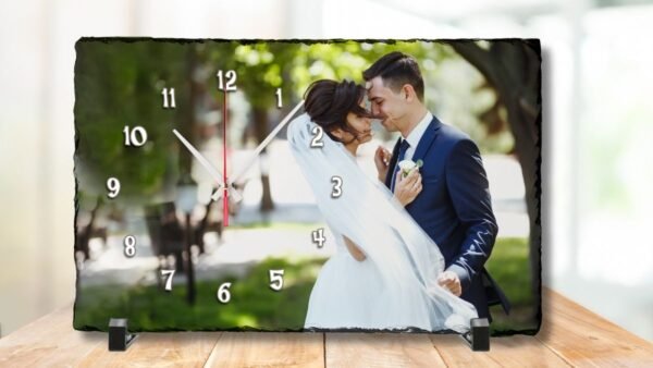 Foto reloj en pizarra personalizado con tus fotos horizontal